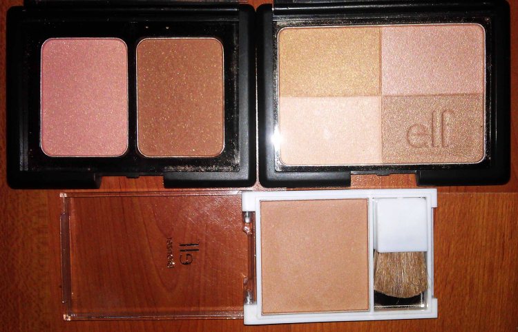 E.L.F. Studio Contouring Blush and Bronzing Powder - ST. LUCIA (New); E.L.F. Studio Bronzer - GOLDEN BRONZER (New); E.L.F. Essential Bronzer with Brush - GLOW (New)